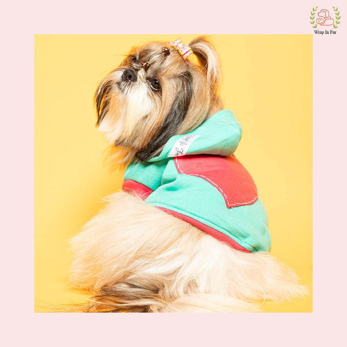 Heart Print Dog Sweatshirt – Cozy & Cute Winter Hoodie for Pets