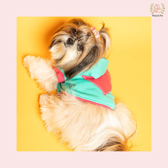 Heart Print Dog Sweatshirt – Cozy & Cute Winter Hoodie for Pets