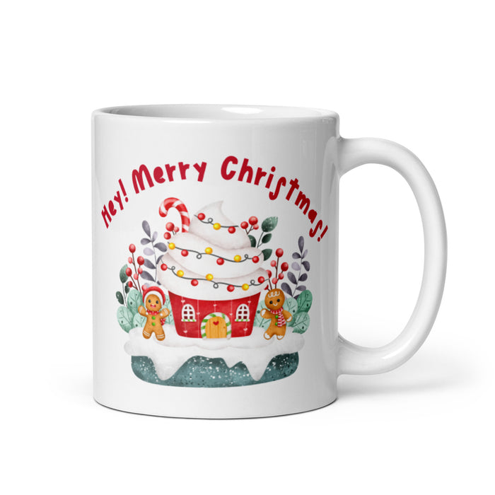 Hey! Merry Christmas! White Ceramic Mug