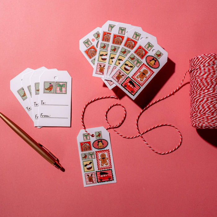Holiday Stamps Gift Tags - Pack of 10