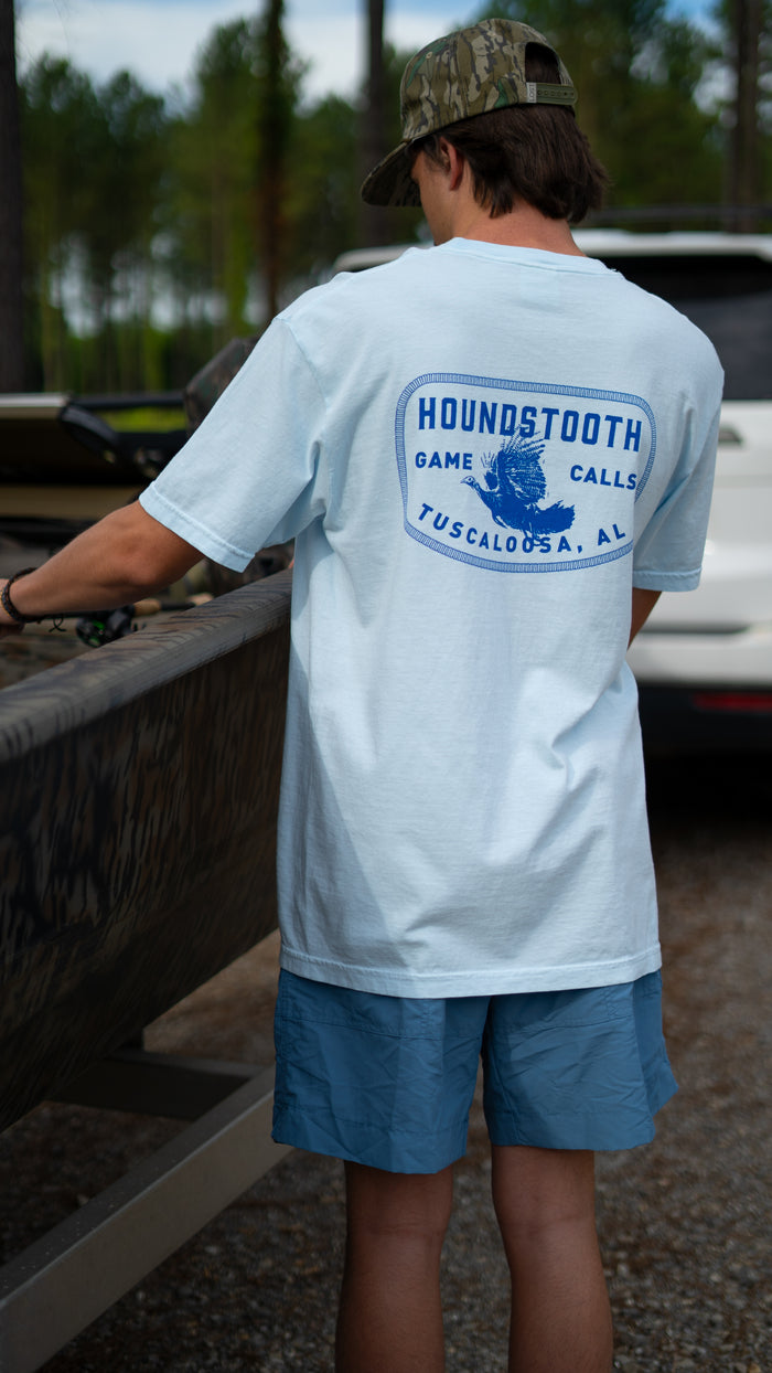 Houndstooth Flying Longbeard T-Shirt (Chambray)