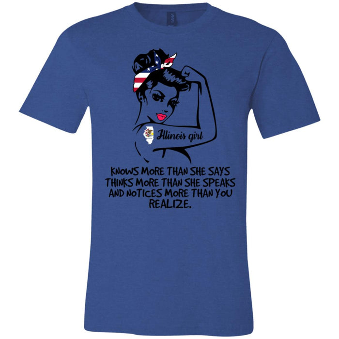Illinois Girl Knows More Than She Says Hoodie - Hoodie Teezalo