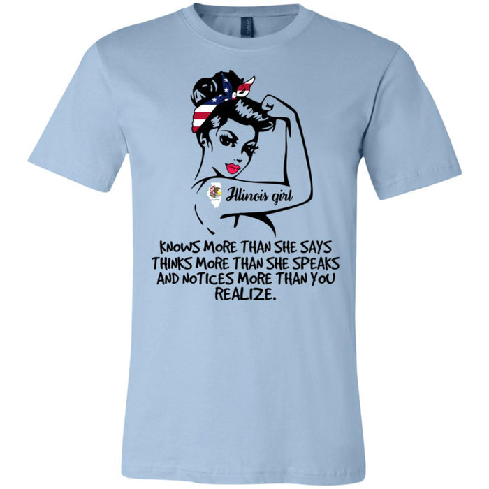 Illinois Girl Knows More Than She Says Hoodie - Hoodie Teezalo