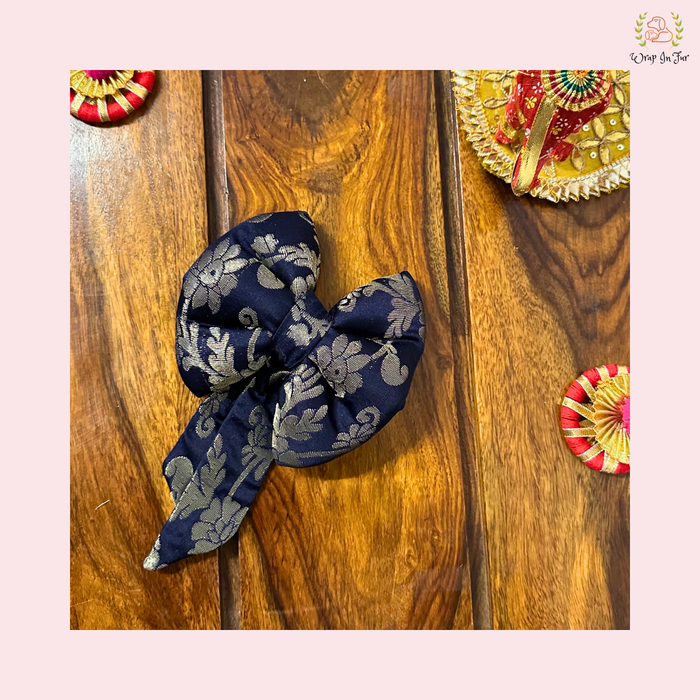 Indigo Festive Dog Bow