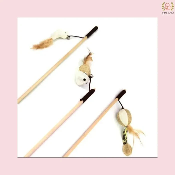 Interactive Cat Teaser Wand Toy with Mouse