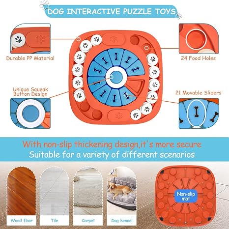 Interactive Dog Puzzle Toy Slow Feeder & Treat Dispenser