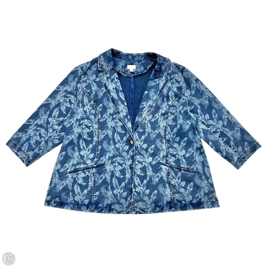 Jacket Denim By J. Jill In Blue Denim, Size: 2x