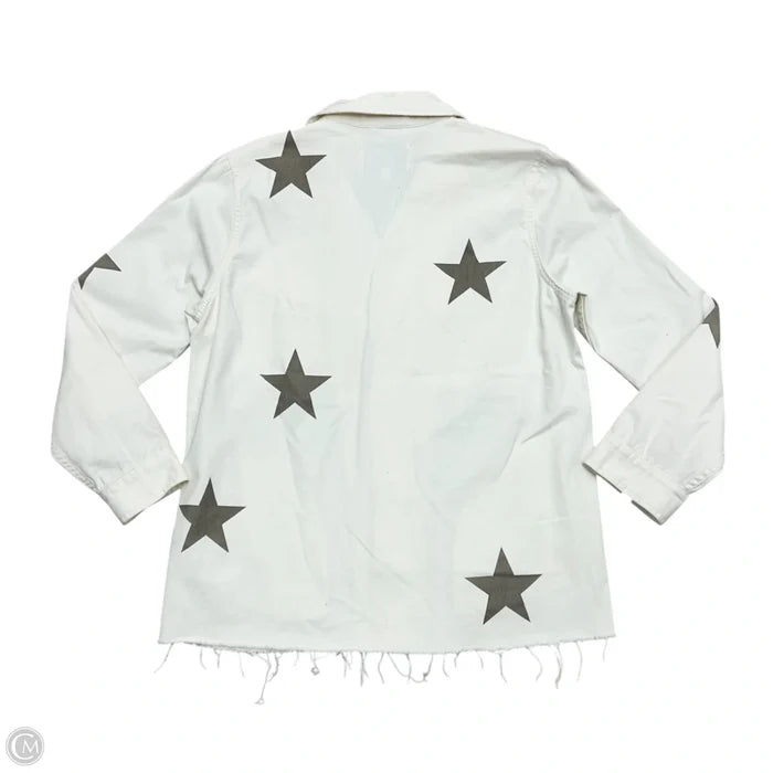 Jacket Denim By Pistola In White Denim, Size: S
