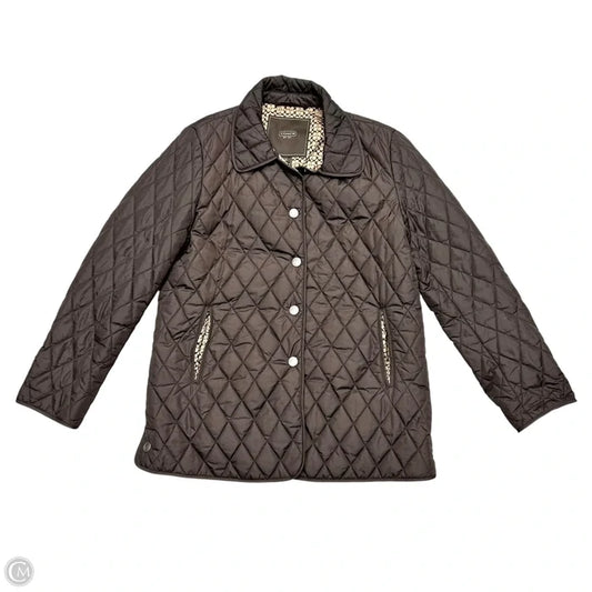 Jacket Designer By Coach In Brown, Size: M