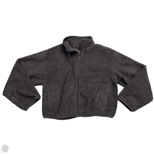 Jacket Faux Fur & Sherpa By Athleta In Grey, Size: S
