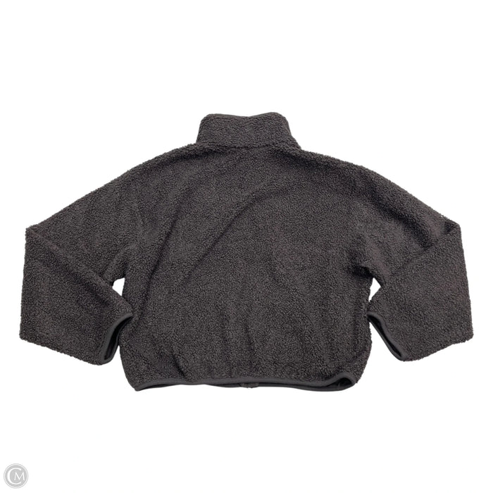 Jacket Faux Fur & Sherpa By Athleta In Grey, Size: S