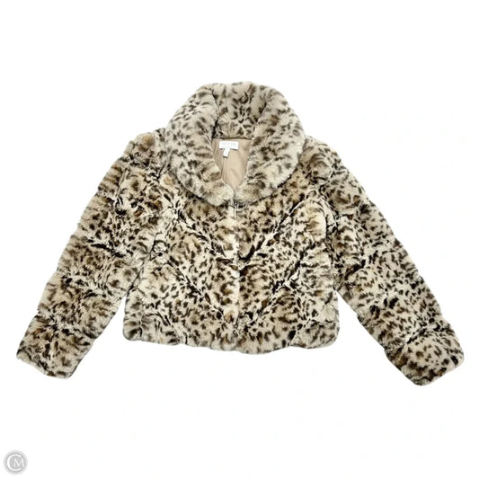 Jacket Faux Fur & Sherpa By Sofia By Sofia Vergara In Leopard Print, Size: S