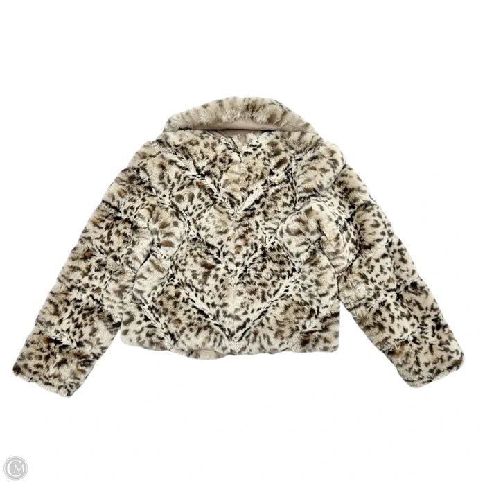 Jacket Faux Fur & Sherpa By Sofia By Sofia Vergara In Leopard Print, Size: S