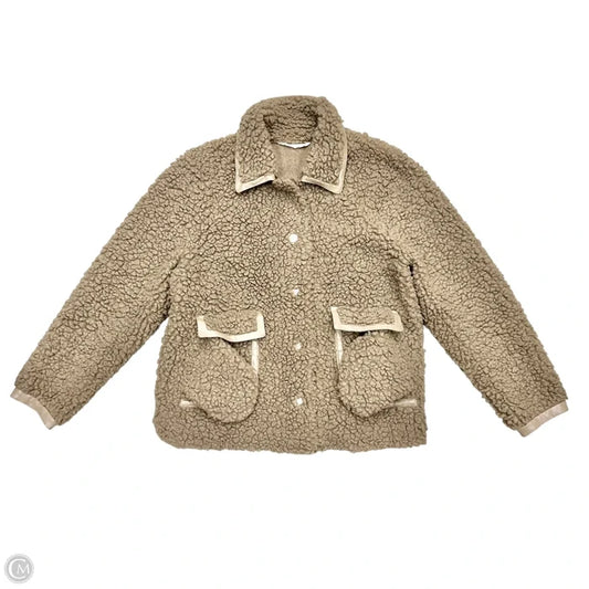 Jacket Faux Fur & Sherpa By Soft Surroundings In Taupe, Size: M