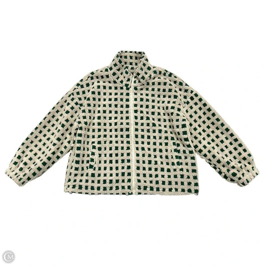 Jacket Faux Fur & Sherpa In Green & Tan, Size: 2x