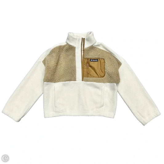Jacket Fleece By Columbia In Tan & Cream, Size: L