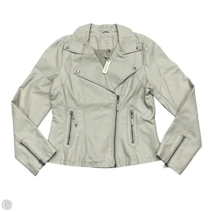 Jacket Moto By Max Studio In Cream, Size: Xl