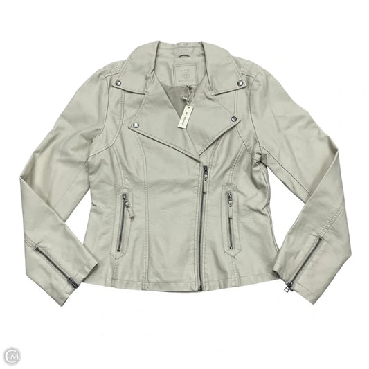 Jacket Moto By Max Studio In Cream, Size: Xl