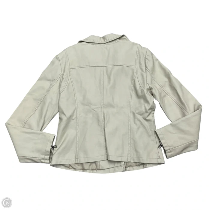 Jacket Moto By Max Studio In Cream, Size: Xl