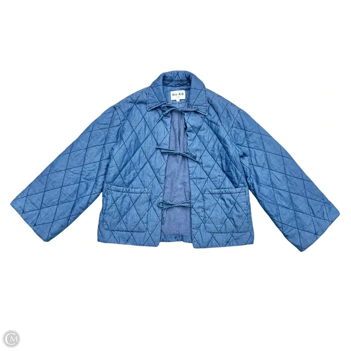 Jacket Puffer & Quilted By Na-kd In Blue Denim, Size: S