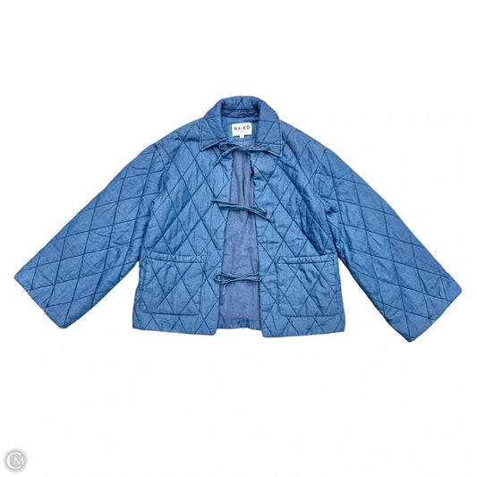 Jacket Puffer & Quilted By Na-kd In Blue Denim, Size: S