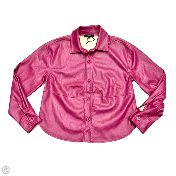 Jacket Shirt By 7 For All Mankind In Purple, Size: S