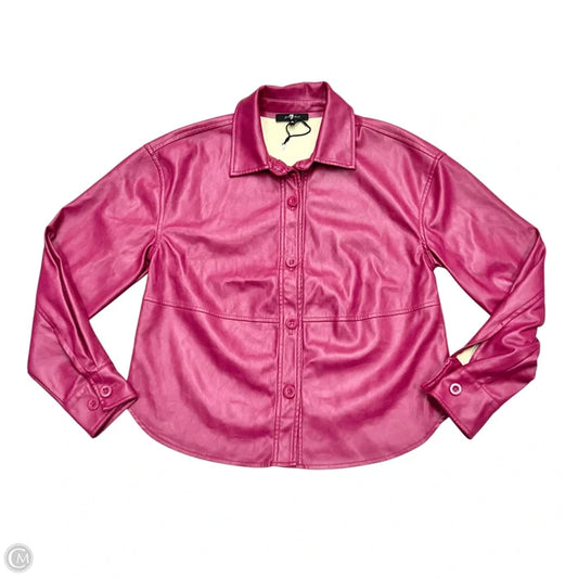 Jacket Shirt By 7 For All Mankind In Purple, Size: S