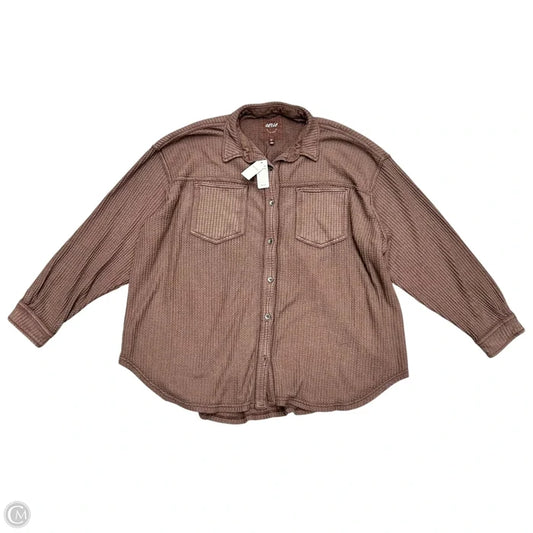 Jacket Shirt By Aerie In Brown, Size: Xl