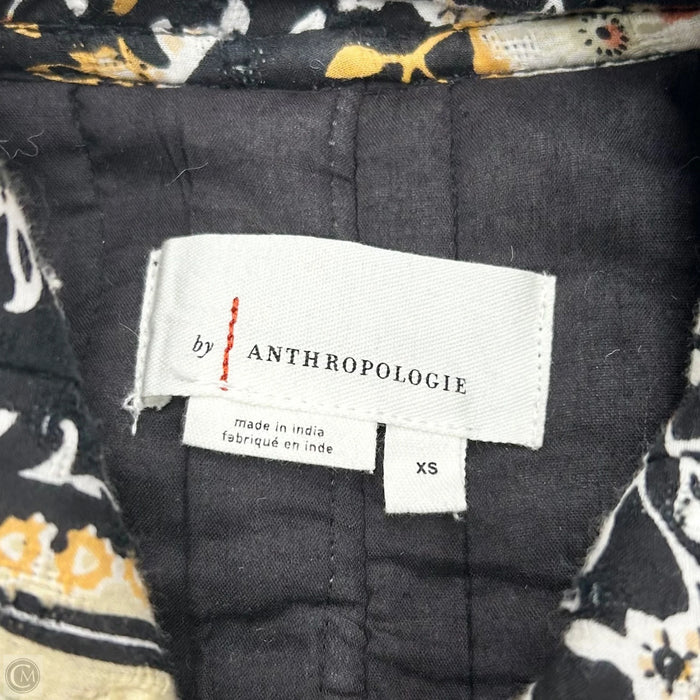 Jacket Shirt By Anthropologie In Black & Cream, Size: Xs