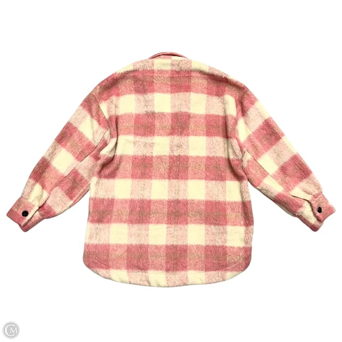 Jacket Shirt By By Together In Pink & Cream, Size: S