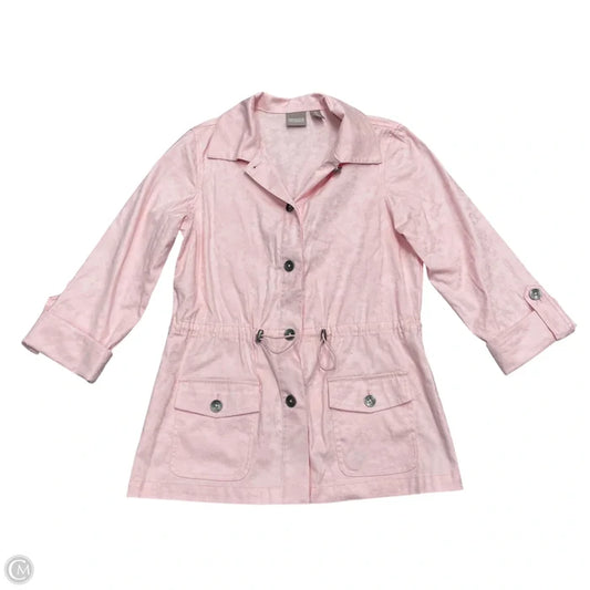 Jacket Shirt By Chicos In Pink, Size: S