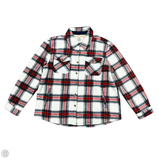Jacket Shirt By Sage In Plaid Pattern, Size: Xl