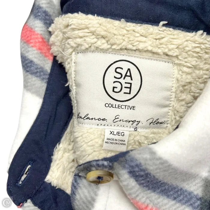 Jacket Shirt By Sage In Plaid Pattern, Size: Xl
