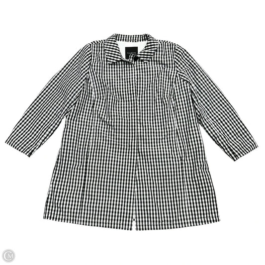 Jacket Windbreaker By Talbots In Black & White, Size: 2x