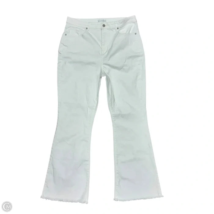 Jeans Boot Cut By Loft In White Denim, Size: 14