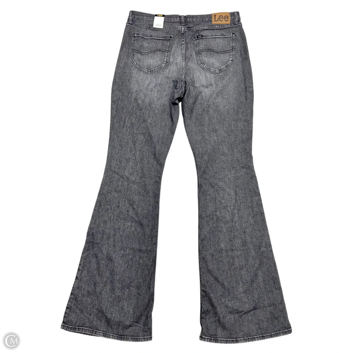 Jeans Flared By Lee In Grey Denim, Size: 16L