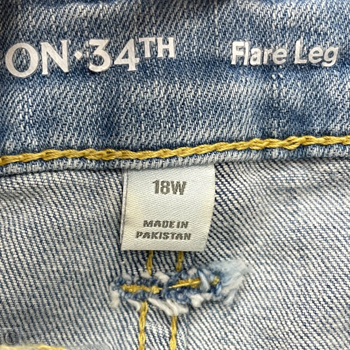 Jeans Flared By On 34th In Blue Denim, Size: 18