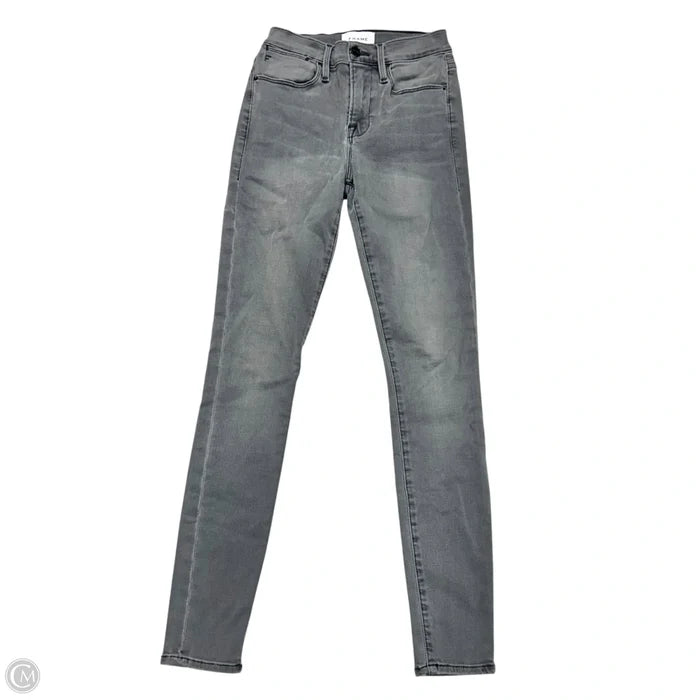 Jeans Skinny By Frame In Grey Denim, Size: 0