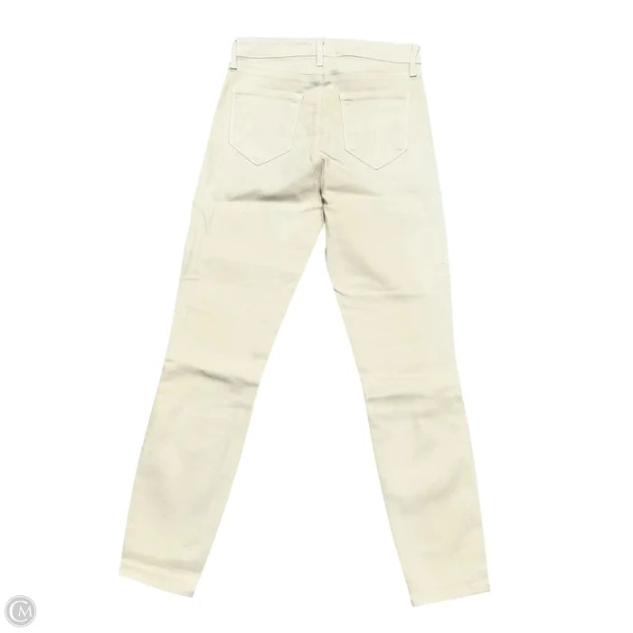 Jeans Skinny By L Agence In Cream Denim, Size: 0