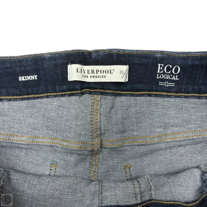 Jeans Skinny By Liverpool In Blue Denim, Size: 16