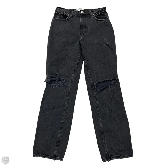 Jeans Straight By Abercrombie And Fitch In Black Denim, Size: 8