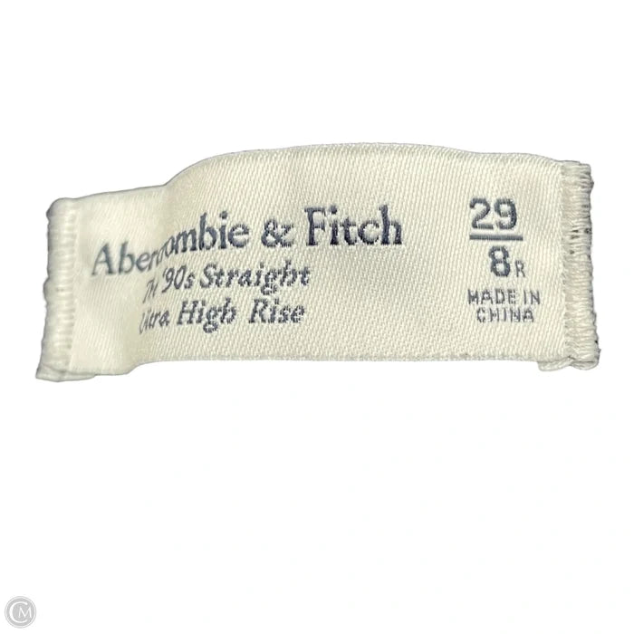 Jeans Straight By Abercrombie And Fitch In Black Denim, Size: 8