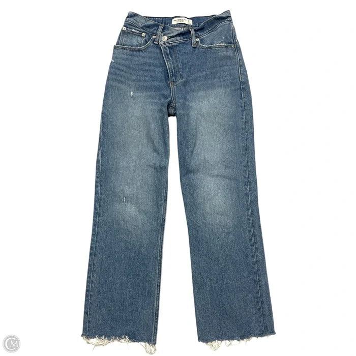 Jeans Straight By Abercrombie And Fitch In Blue Denim, Size: 0