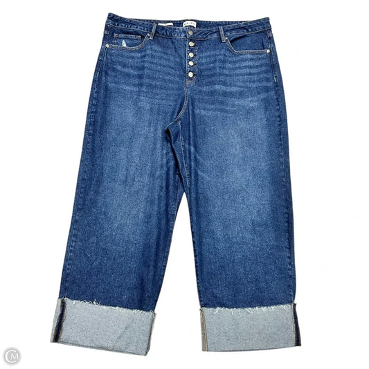 Jeans Straight By Ava & Viv In Blue Denim, Size: 22