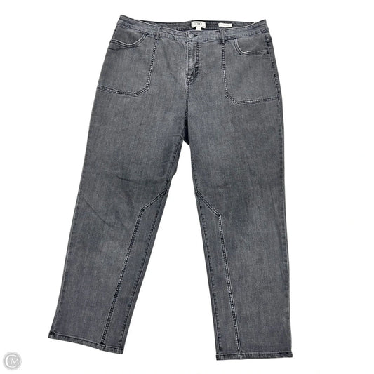 Jeans Straight By Logo In Grey Denim, Size: 20