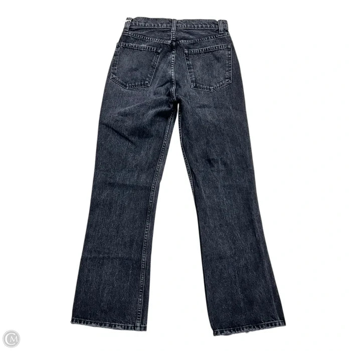 Jeans Straight By Reformation In Black Denim, Size: 0