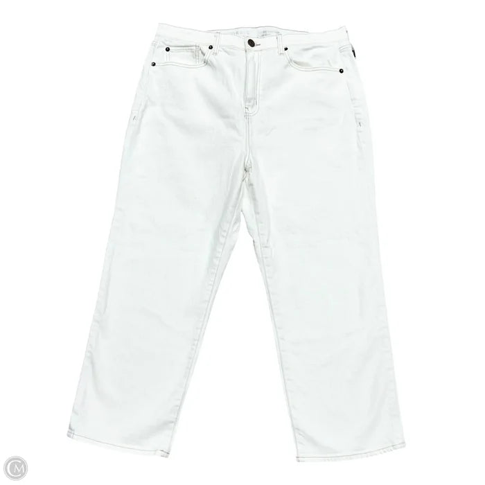 Jeans Straight By Torrid In White Denim, Size: 14