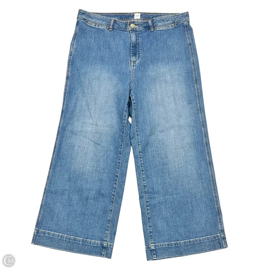 Jeans Wide Leg By Gap In Blue Denim, Size: 16