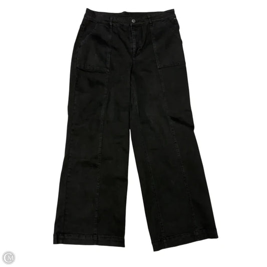 Jeans Wide Leg By Isaac Mizrahi Live Qvc In Black Denim, Size: 16