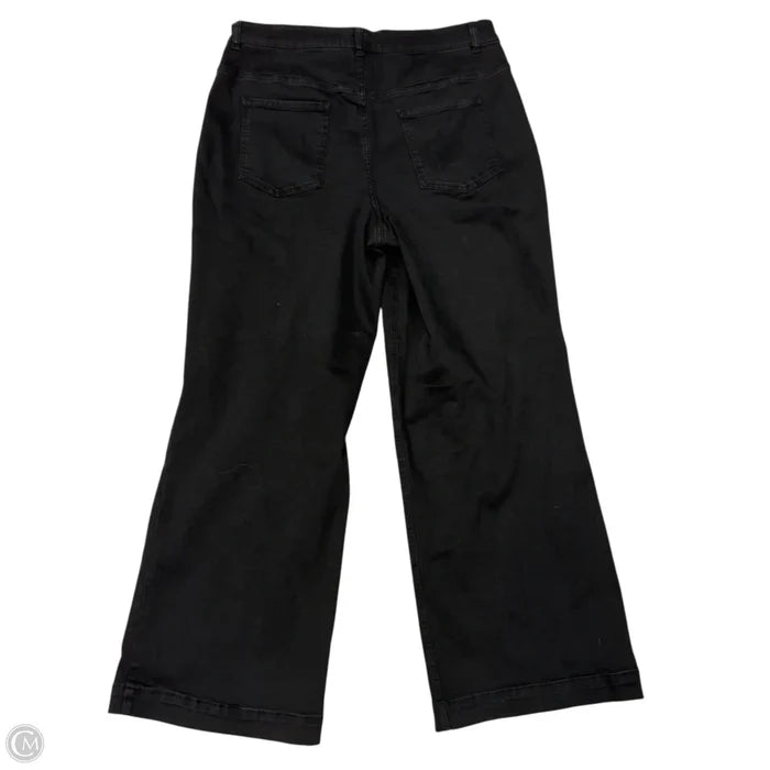 Jeans Wide Leg By Isaac Mizrahi Live Qvc In Black Denim, Size: 16